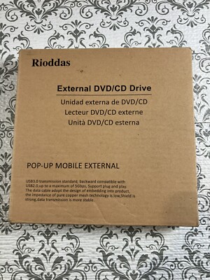 Rioddas External DVD/CD Drive USB 3.0 Pop-up Mobile External 