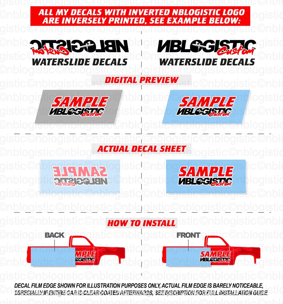 KOOL KOMBI Custom Universal WaterSlide Decal for hot wheels 1/64