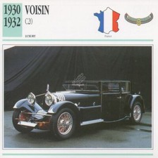 1930-1932 VOISIN C20 Classic Car Photograph / Information Maxi Card