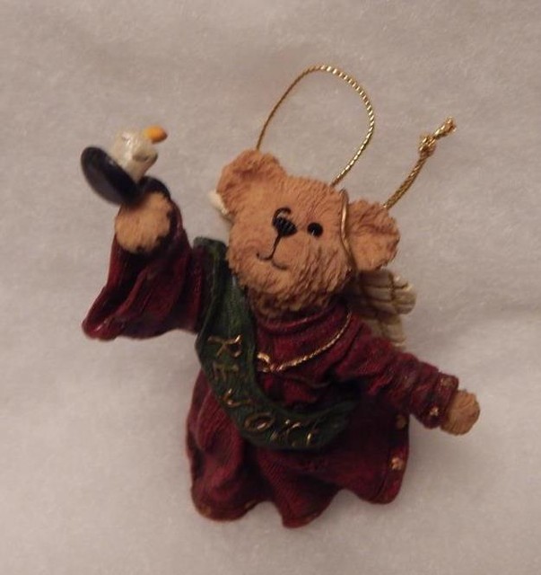 “joyce Angelbeary” 2003 Boyds Bears Bearstone Christmas Tree Ornament