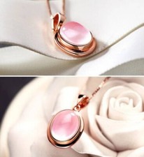 Necklace Pendant Choker Silver Rose Gold Color Crystal Pendant Necklace Fashion