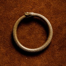 Brass Original Brass Snake Ring Keychain Bite Ouroboros Key Pendant Mens Gift