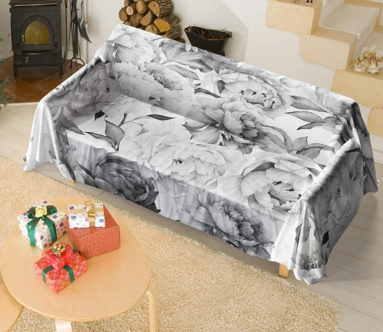 3D Sketch Petals N2716 Sofa Cover High Stretch Lounge Slipcover Protector Couch