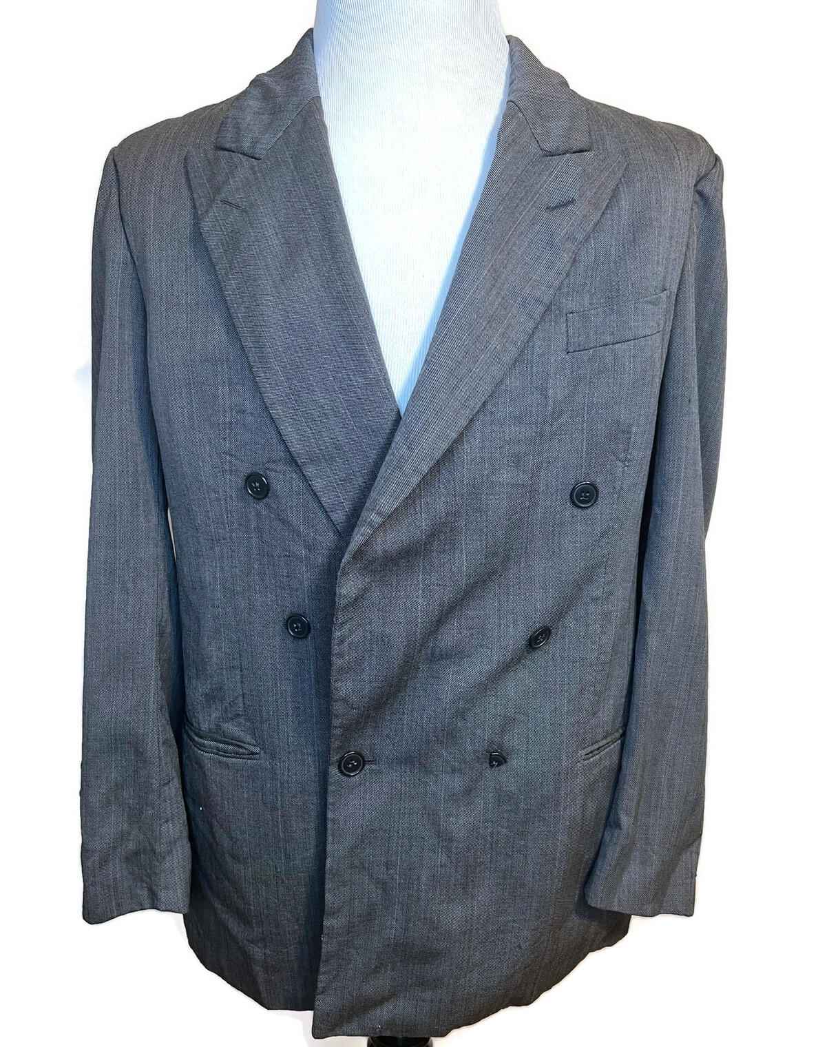 Giacca blazer uomo Yves Saint Laurent YSL taglia 42 R lana doppiopetto grigio