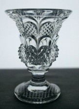 French St Louis Diamonds & Nets Pattern Pressed Flint Glass Spill Vase C.1840