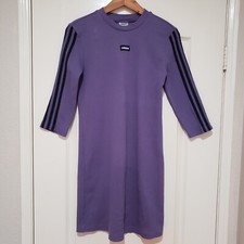 Adidas Dress Women 3-Stripes Trefoil Stretch Knit Bodycom Purple Small S.