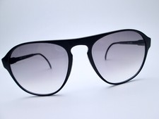 NOS Vintage 90s   Aviator Sunglasses Black Magnesium / Gray Gradient 55mm Italy