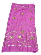 Dark Pink Vintage Dupatta Georgette Embroidered Long Stole Wrap scarf Hijab