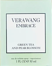 EMBRACE GREEN TEA & PEAR BLOSSOM BY Vera Wang 1 Oz. Eau de Toilette Spray NEW