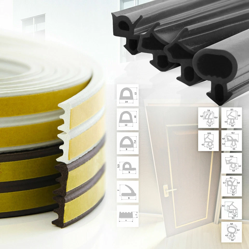 FASTMASTER Fensterdichtung ab 1m Türdichtung Gummidichtung selbstklebend Typdichtung