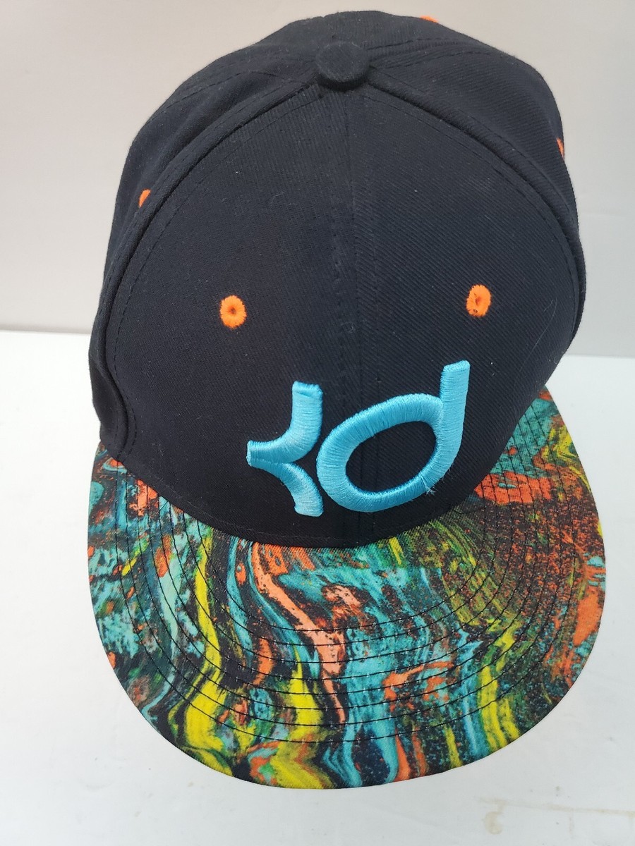 Nike True KD Kevin Durant Snap-Back Hat Cap. Black and Turquoise