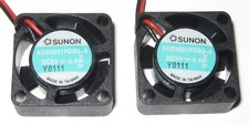 2 X Sunon 20 mm Fan - 5 V DC Fan - KDE0501 - 1.2 CFM - 9000 RPM - 8 mm Thick