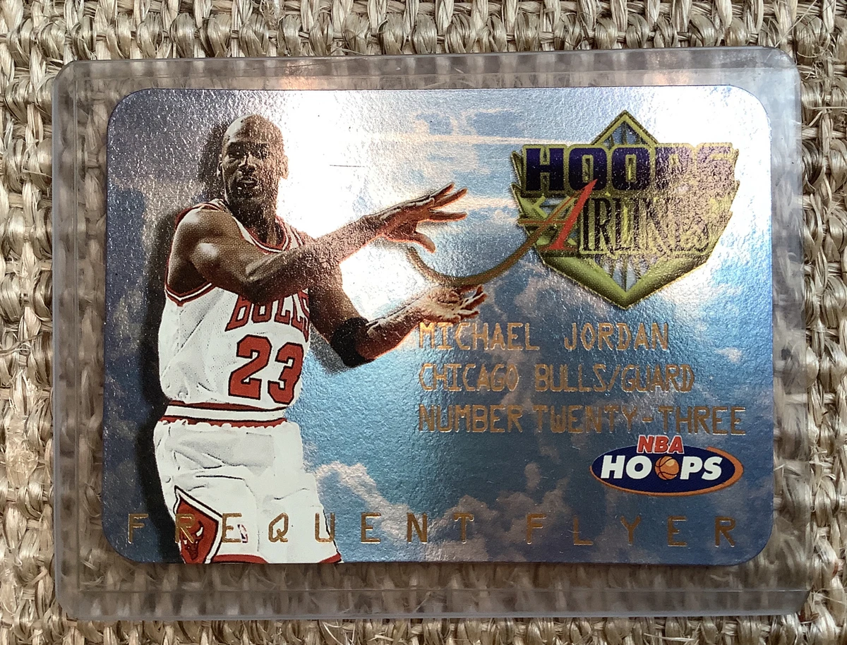 1997-98 NBA HOOPS MICHAEL JORDAN AIRLINES FREQUENT FLYER INSERT CARD #4