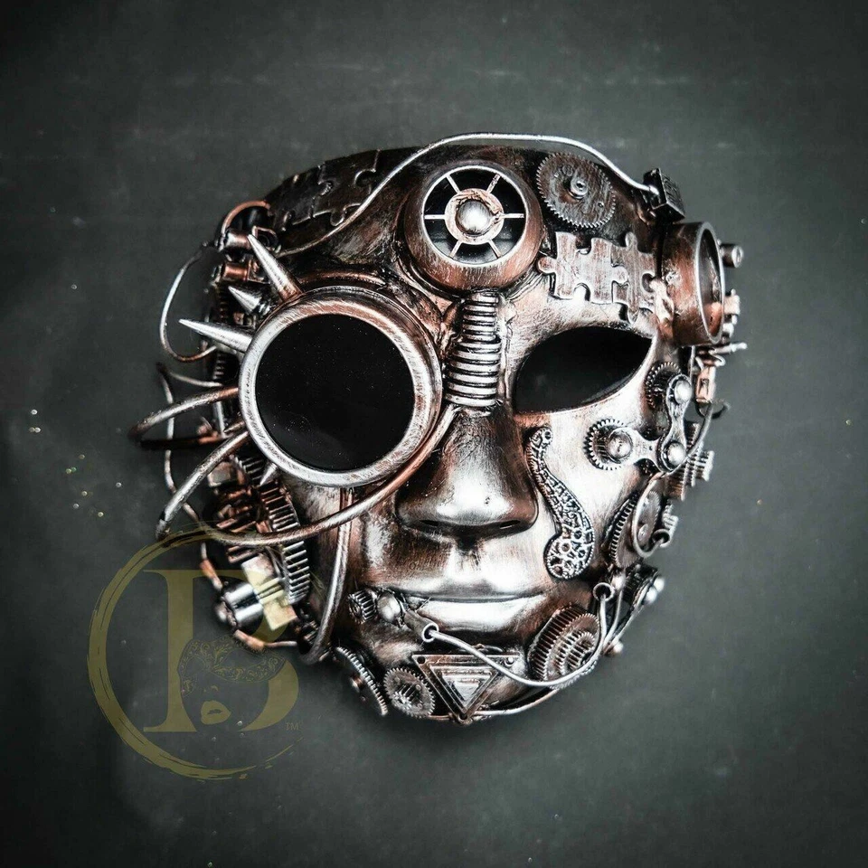 Steampunk Terminator Masquerade Mask Mad Max Cosplay Halloween Costume Party - Image 3 of 4