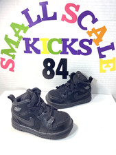 NIKE AIR JORDAN RETRO 1 MID "TRIPLE BLACK" Toddlers Size 4C
