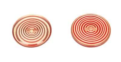 Set of 10 round plastic buttons with two sewing holes mm.28 x 28 x 5 mm articolo
