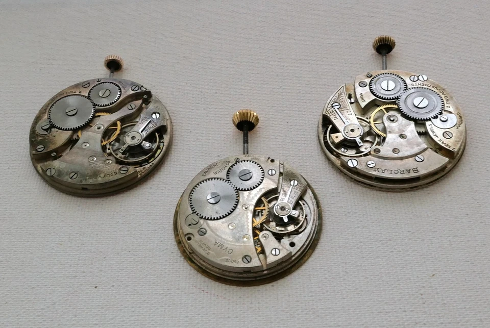3 ANTIQUE SWISS 7JEWELS POCKET WATCH MOVEMENTS FOR PARTS - Image 4 of 4