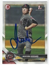 JACKSON GODDARD ARIZONA DIAMONDBACKS SIGNED 2018 1ST BOWMAN DRAFT BASEBALL CARD