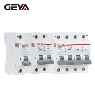GEYA Solar DC Mini Circuit Breaker 1-4P MCB 6/10/16/25/32/40/50/63/80/100/125Amp
