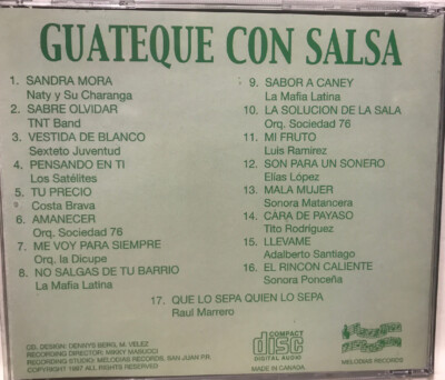 CD Guateque Sabre Olvidar TNT Mi Fruto Louis Ramirez Mala Mujer Sonora Matancera