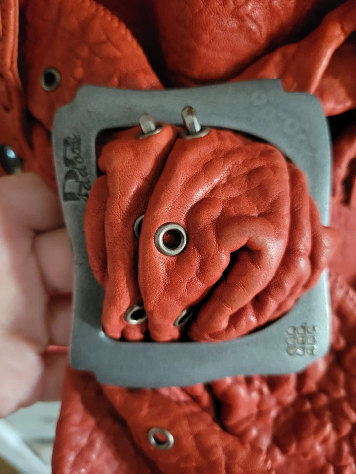 Bolsa de mão Anat Marin DD Addore extra grande ombro couro vermelho macio EUA  - Imagem 4 de 4