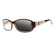 Transition Photochromic Brown Diamonds Flower Reading Glasses Sunglasses Readers