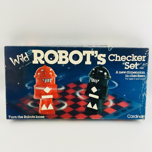 Vintage Wild Robot's Checkers Set 1985 Board Game Cardinal Complete Instructions - Picture 5 of 9