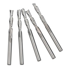 End Mill Bit Set of Five Solid Carbide Down Cut Spiral for CNC Machinery