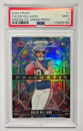 2024 PANINI PRIZM CALEB WILLIAMS PRIZMATIC GREEN PRIZM #1 PSA 9 Rookie Plus Free