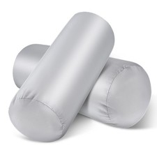 2 Packs Round Neck Pillow Case Covers, 16x5.9inch Cervical 16x5.9, Grey