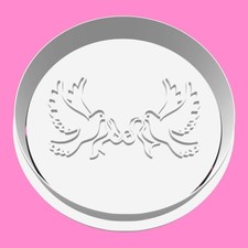 Wedding Doves & Interlocking Rings Cookie Cutter & Stamp | Elegant Engagement &