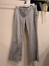 Women's Gray White Polka Dot Bootcut Regular Size Dress Pants