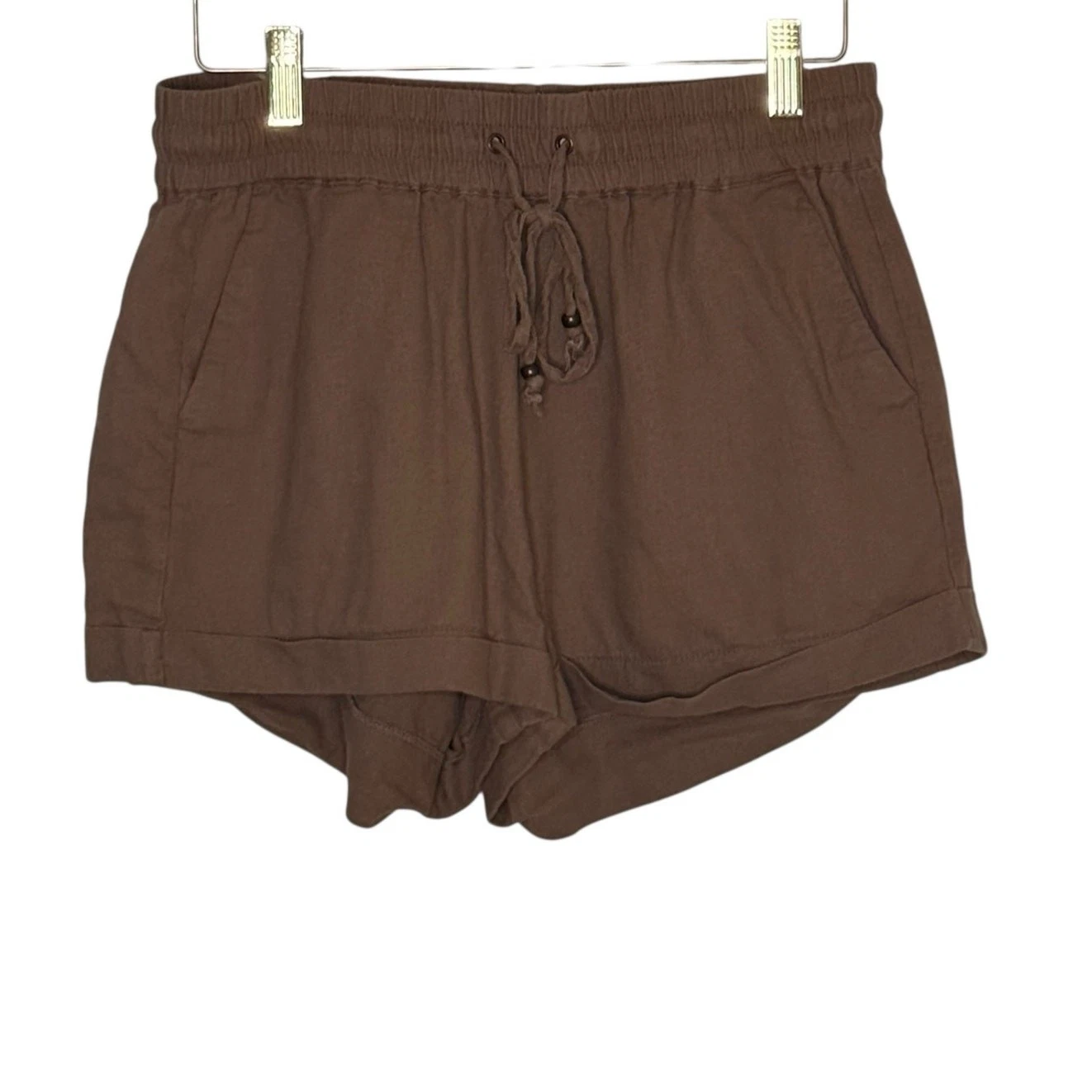 Love Tree Linen Blend Shorts Drawstring Relaxed Beachy Summer Boho Medium