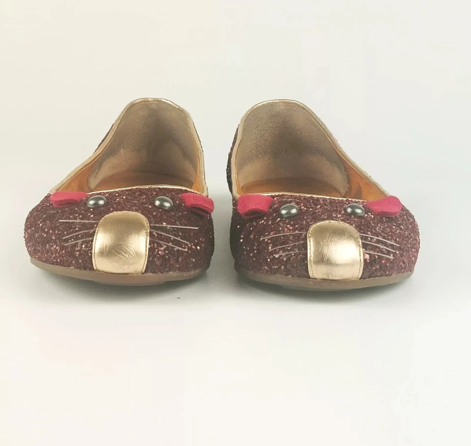 Marc Jacobs Donna Ballerine Glitterate con Musetto Mouse Face - Collezionabile! - Immagine 2 di 4