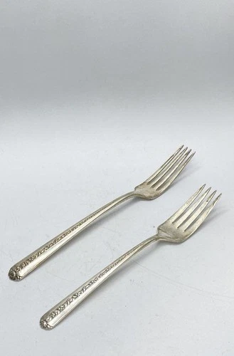 Towle 925 Sterling Silver Ornate Floral Handle Fork 2PC Set 83.3g