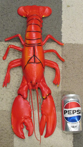 Lifelike 18" Blow Mold Plastic Lobster Seafood Decor Prop Artificial Decoration