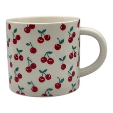 Room Essentials Cherry Patterned Large Coffee Hot Cocoa Mug Cup Cherries 16 Oz