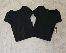 Set of 2 Black Kids Size 8 Medium Top Shirt By Art Class