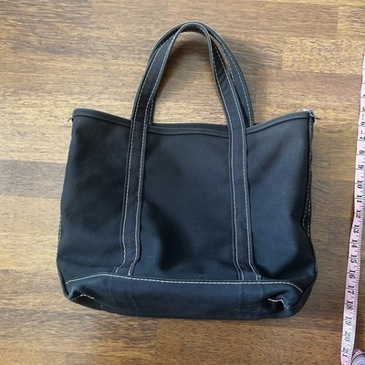 LL BEAN VINTAGE BLACK BOAT TOTE BAG MADE IN THE USA | eBay
