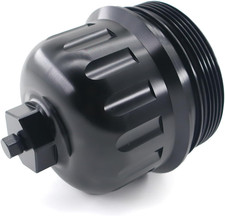 Fuel Filter Housing Cap Aluminum with Drain Plug Compatible with 2017-2020 GM Du