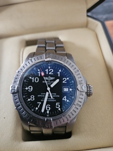 Auth. Breitling Avenger Seawolf Auto 3000m 44mm Titan Diver Wa...