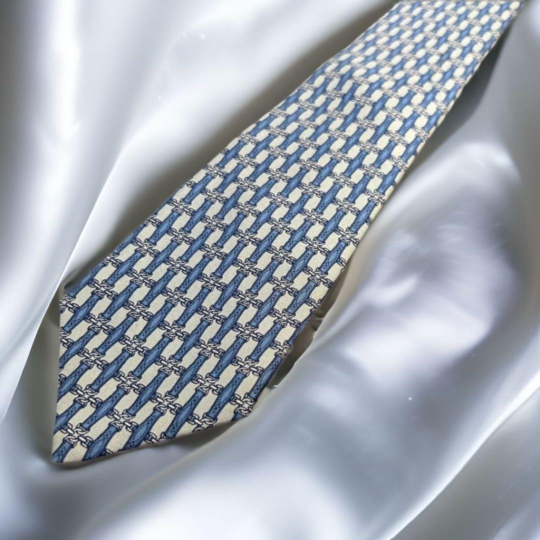 HERMES Tie Equestrian Allover Pattern - image 2