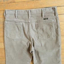 Vintage Wrangler Corduroy Pants Tan Beige Straight Leg High Waisted 33x31