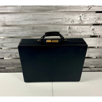 Vintage Hartmann Luggage Natural Belting Leather 18'' Briefcase Made in USA Black