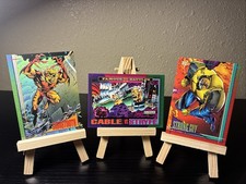 Skybox Marvel 1993 3 Card Lot, Strong Guy Has Some Wear