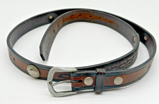 Vintage Western Style Buffalo Nickels Leather Belt, Southwick Leathers, Size 36