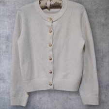 Abercrombie  Fitch Women's Wool Cream Cozy Cardigan Sweater Gold Buttons Size M
