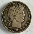 1901 P Barber Half Dollar, Full Liberty, Mintage 4,268,000, ASW .36169 Ounces