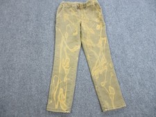 Hudson Pants Boys Medium Tan Yellow Bleach Splatter Straight Leg Drawstring Art