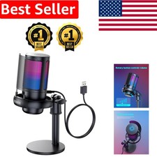 Cardioid USB Gaming Mic with Mute Function  RGB Lights - Perfect for Streaming